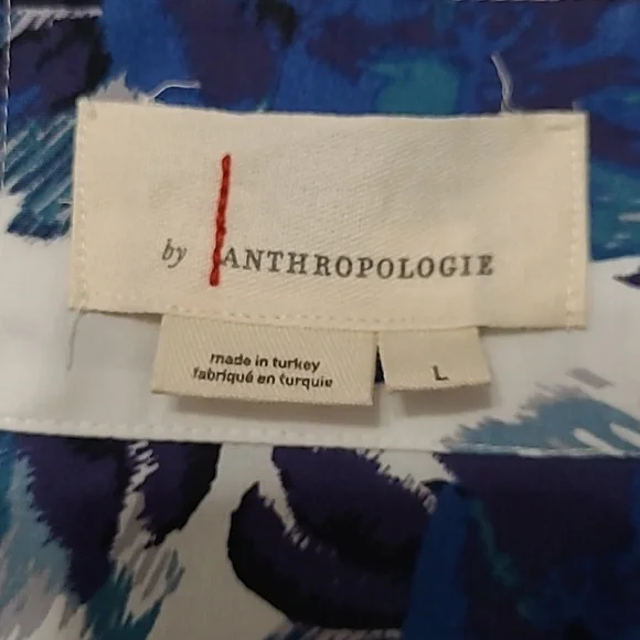 Anthropologie White and Blue Floral Mini Dress - Picture 5 of 10
